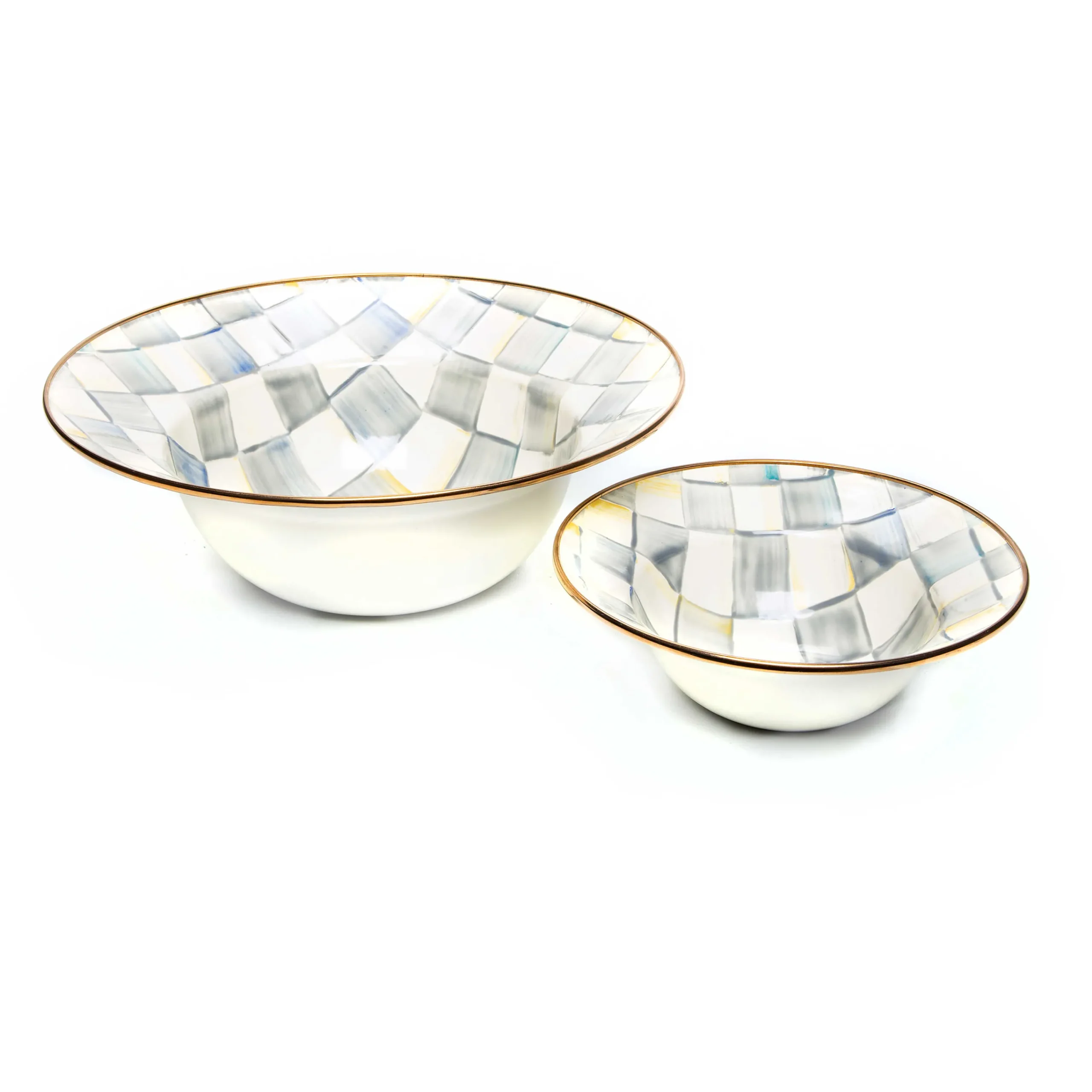 MacKenzie-Childs Sterling Check Enamel Serving Bowl* Outdoor Entertaining