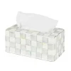 MacKenzie-Childs Sterling Check Enamel Standard Tissue Box Cover* Room Accents