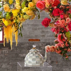 MacKenzie-Childs Sterling Check Enamel Tea Kettle - 2 Quart* Tea Kettles