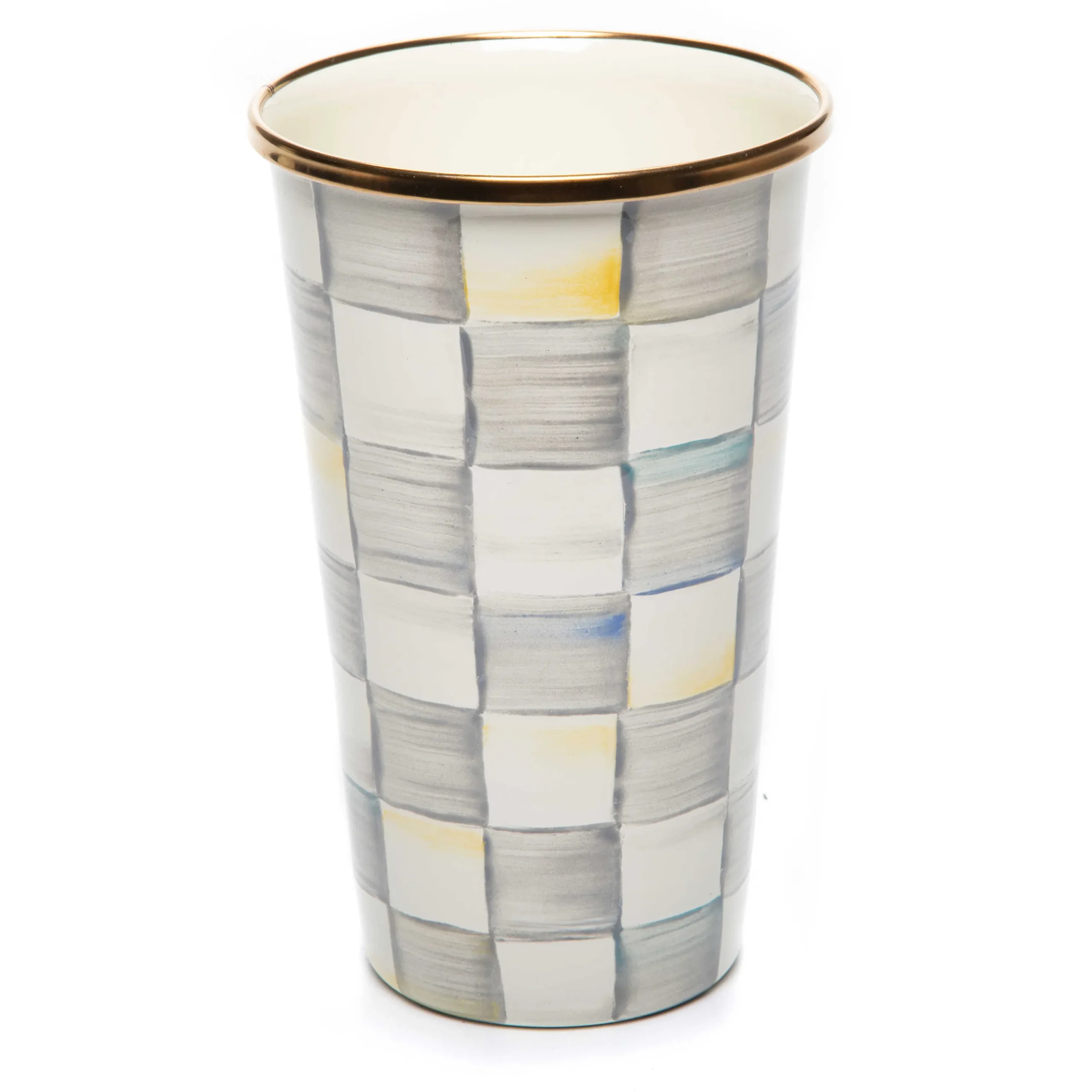 MacKenzie-Childs Sterling Check Enamel Tumbler - 20 Ounce* Outdoor Entertaining