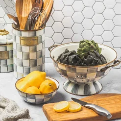 MacKenzie-Childs Sterling Check Enamel Utensil Holder* Kitchen Storage & Organization