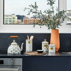 MacKenzie-Childs Sterling Check Enamel Utensil Holder* Kitchen Storage & Organization