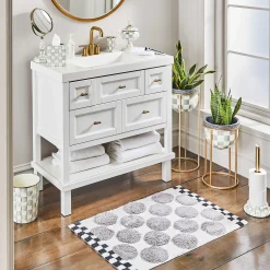 MacKenzie-Childs Sterling Check Enamel Waste Bin* Room Accents