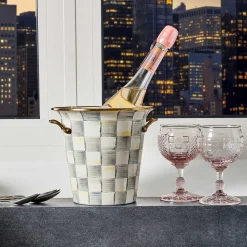 MacKenzie-Childs Sterling Check Enamel Wine Cooler* Outdoor Entertaining