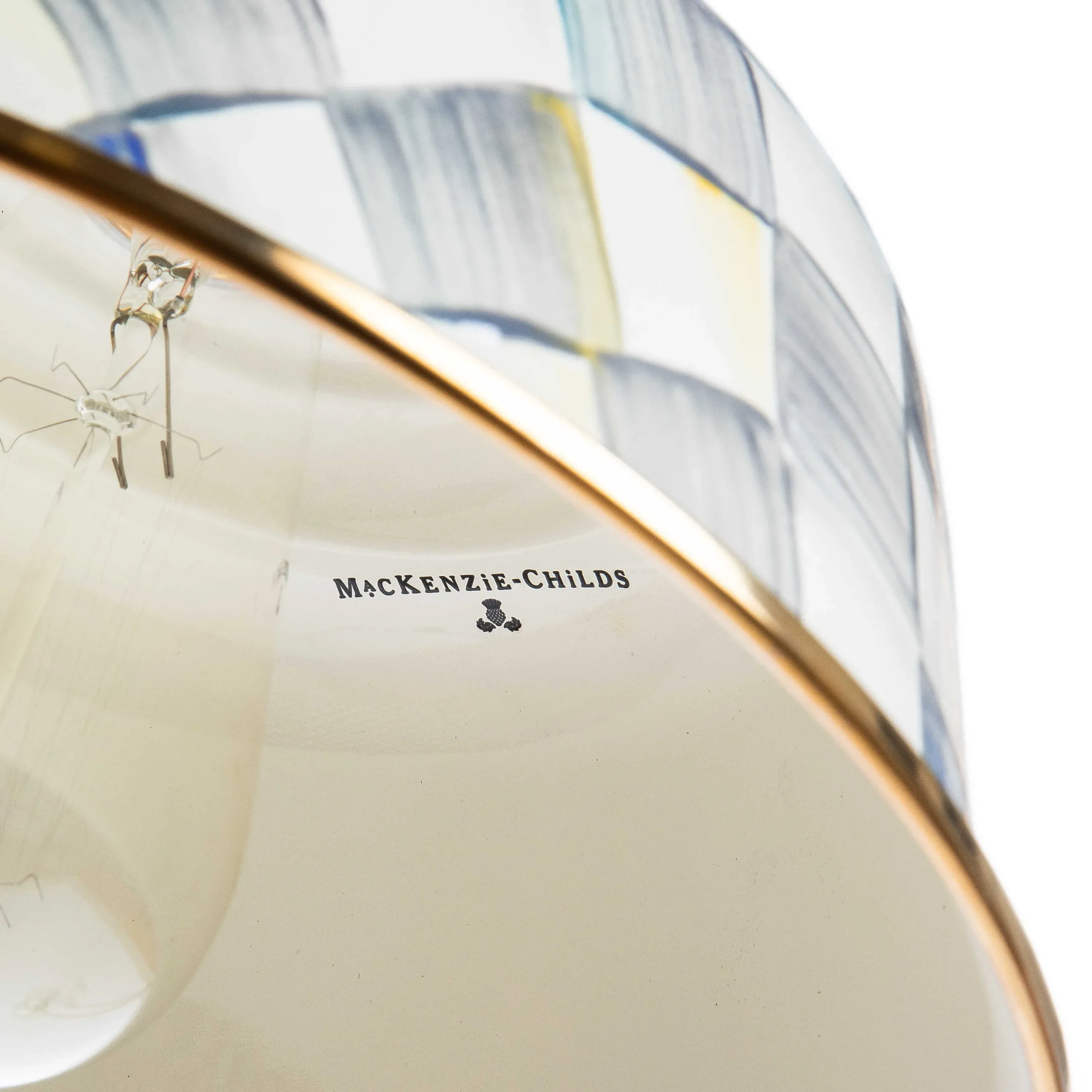 MacKenzie-Childs Sterling Check Enamelware Reading Floor Lamp* Lighting