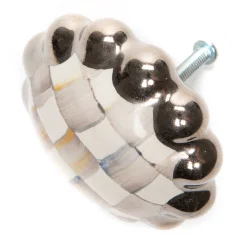 MacKenzie-Childs Sterling Check Round Knob* Room Accents