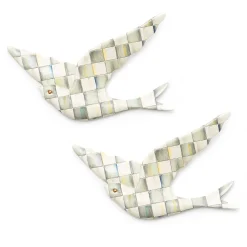 MacKenzie-Childs Sterling Check Swallowtail Duo Wall Decor* Room Accents