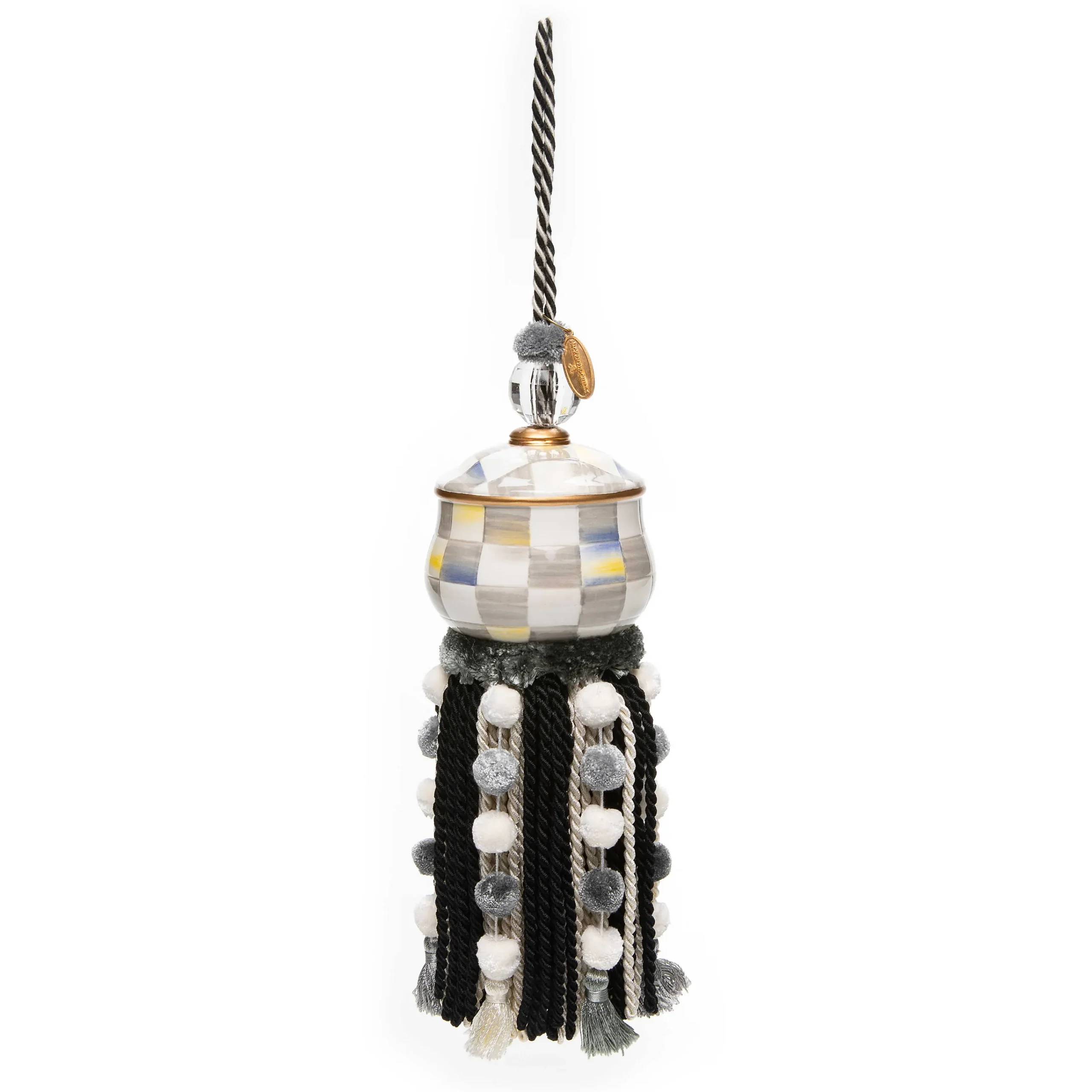 MacKenzie-Childs Sterling Check Tassel* Room Accents
