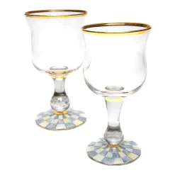 MacKenzie-Childs Sterling Check Wine Glass* Drinkware & Bar
