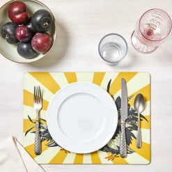 MacKenzie-Childs Sunrise Rooster Cork Back Placemats - Set Of 4* Table Accessories
