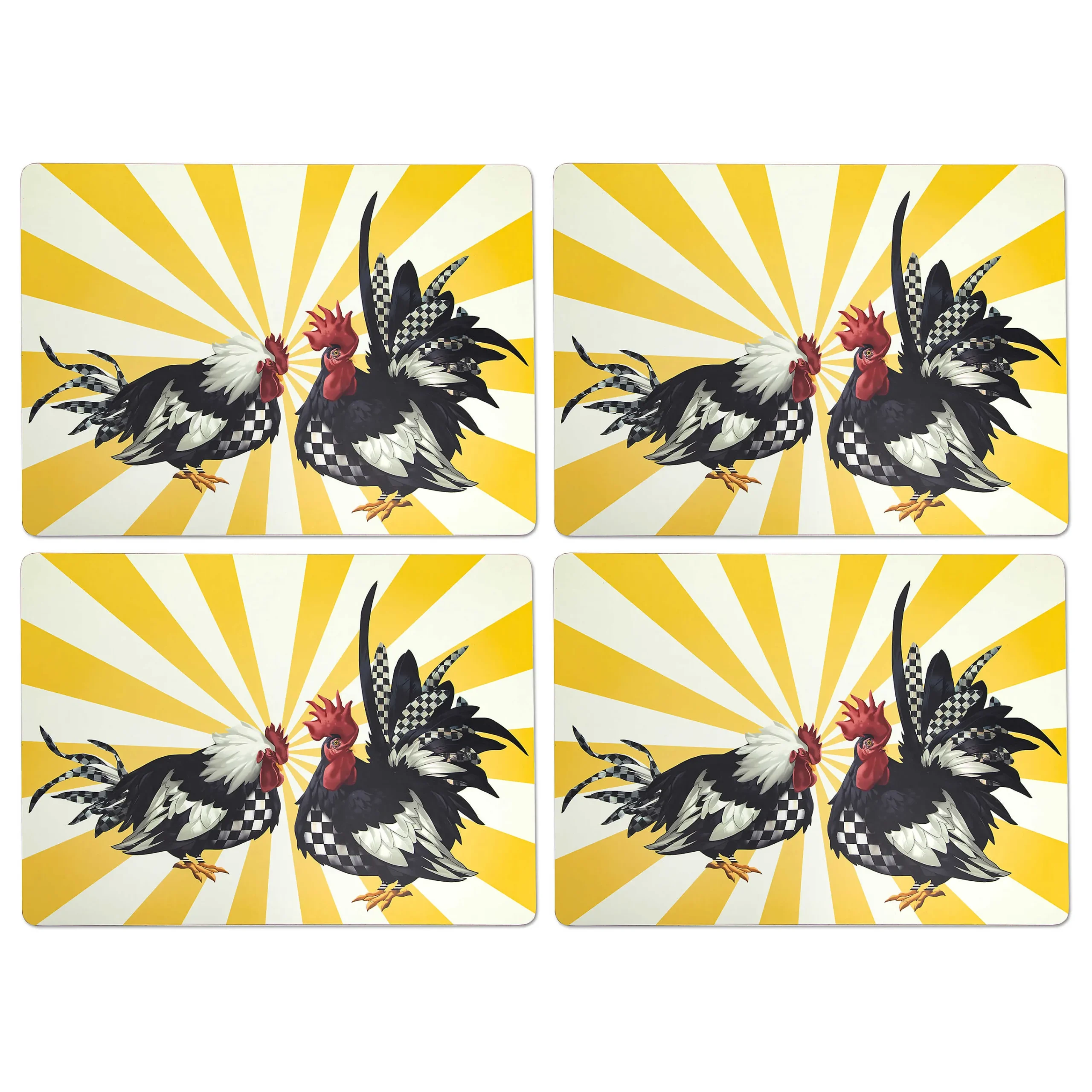 MacKenzie-Childs Sunrise Rooster Cork Back Placemats - Set Of 4* Table Accessories
