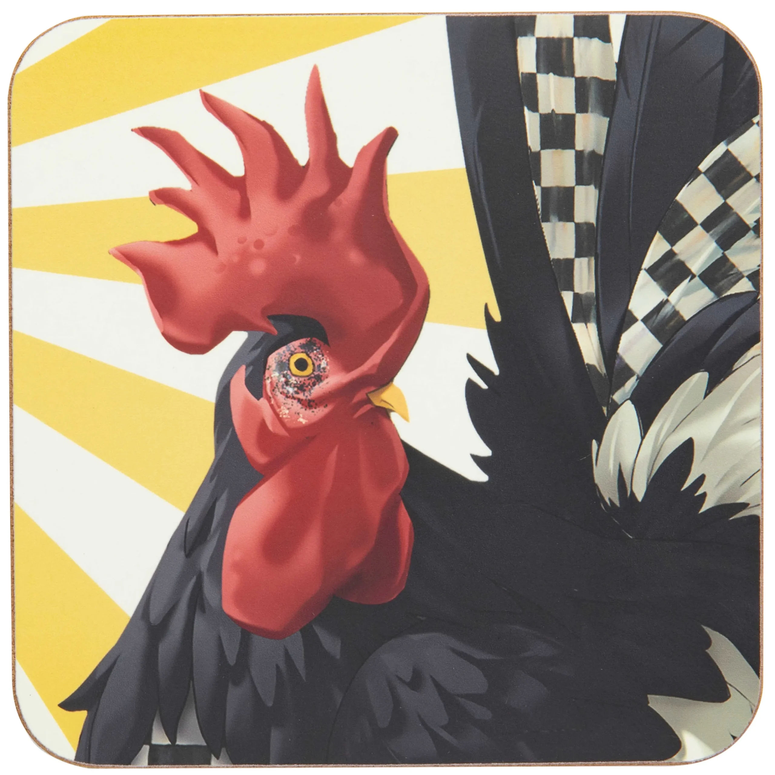 MacKenzie-Childs Sunrise Rooster Cork Back Coasters - Set Of 4* Kitchen & Table Linens