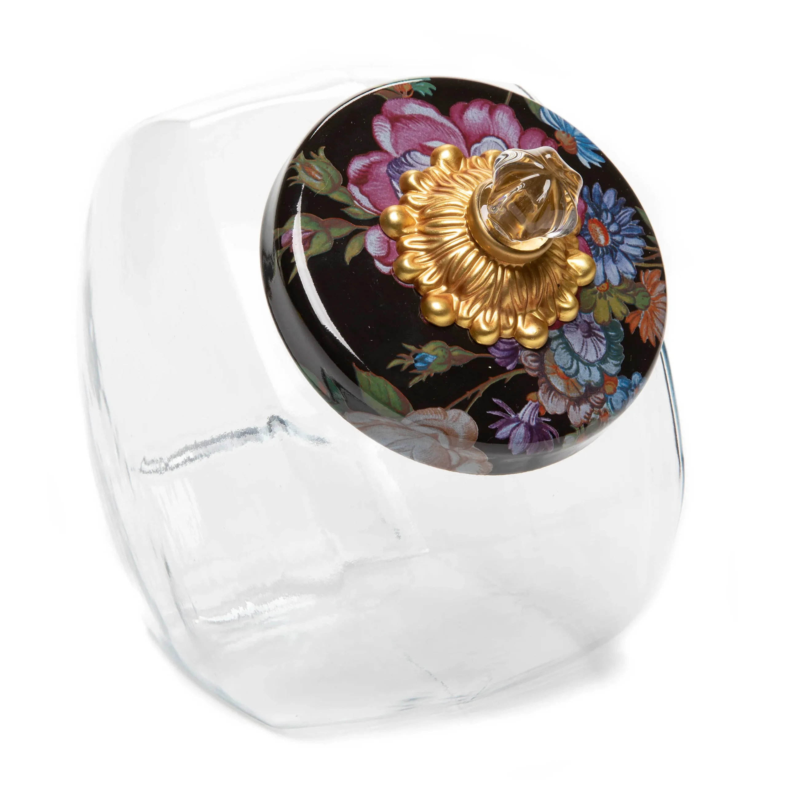 MacKenzie-Childs Sweets Jar With Flower Market Enamel Lid - Black* Kitchen Storage & Organization