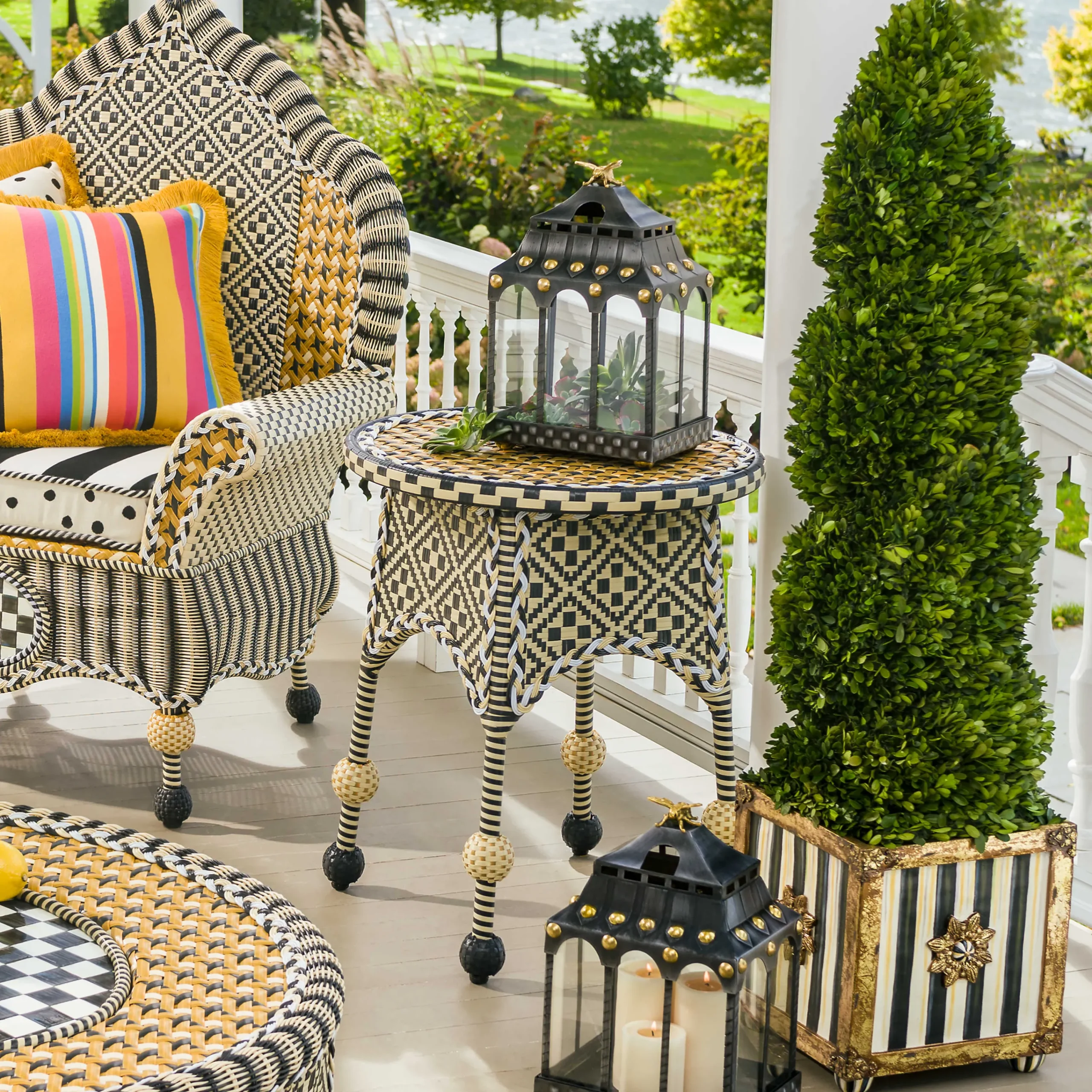 MacKenzie-Childs Swirl Topiary* Greenery & Florals