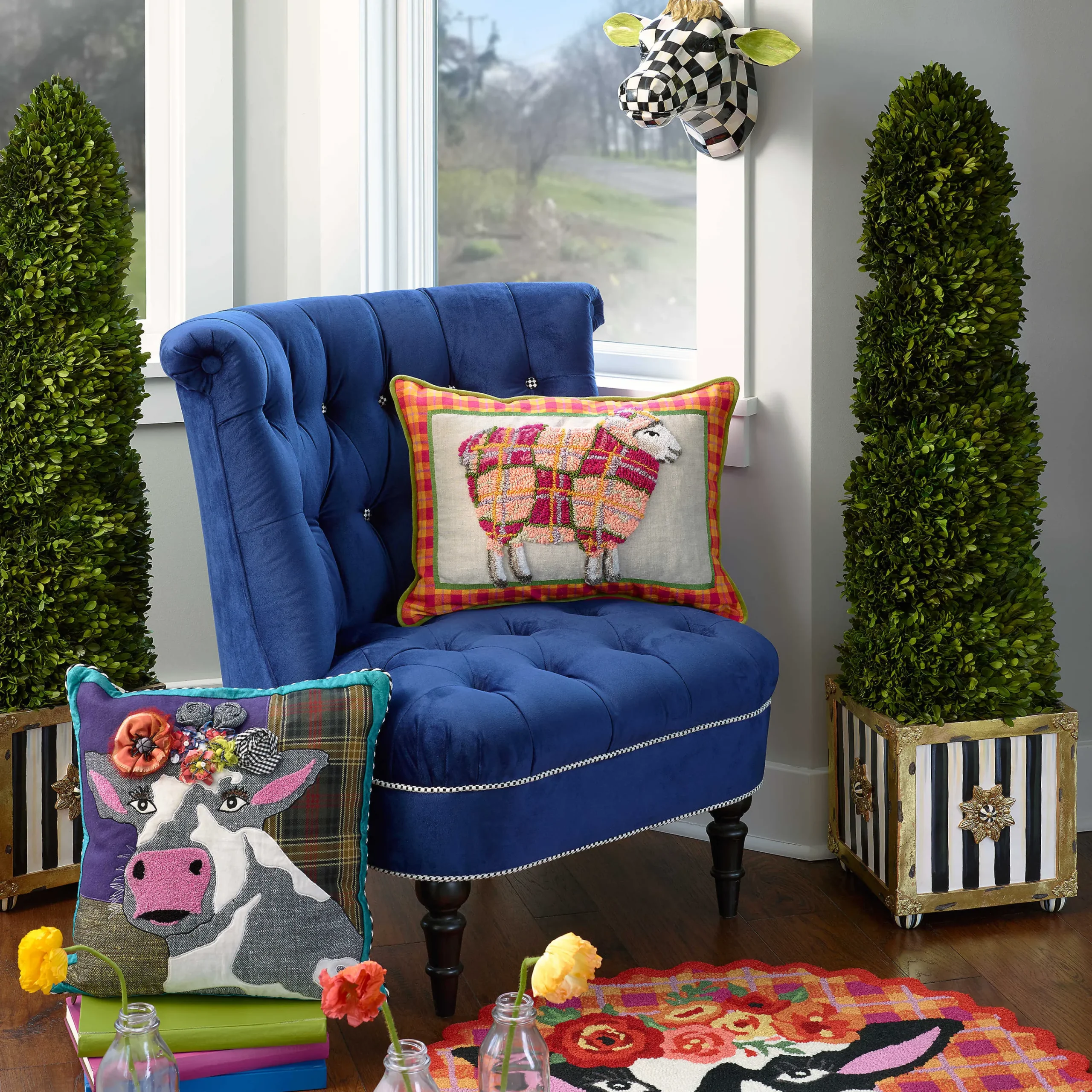 MacKenzie-Childs Swirl Topiary* Greenery & Florals