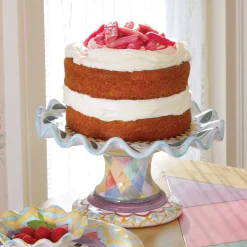 MacKenzie-Childs Taylor Fluted Cake Stand - Odd Fellows* Outdoor Entertaining