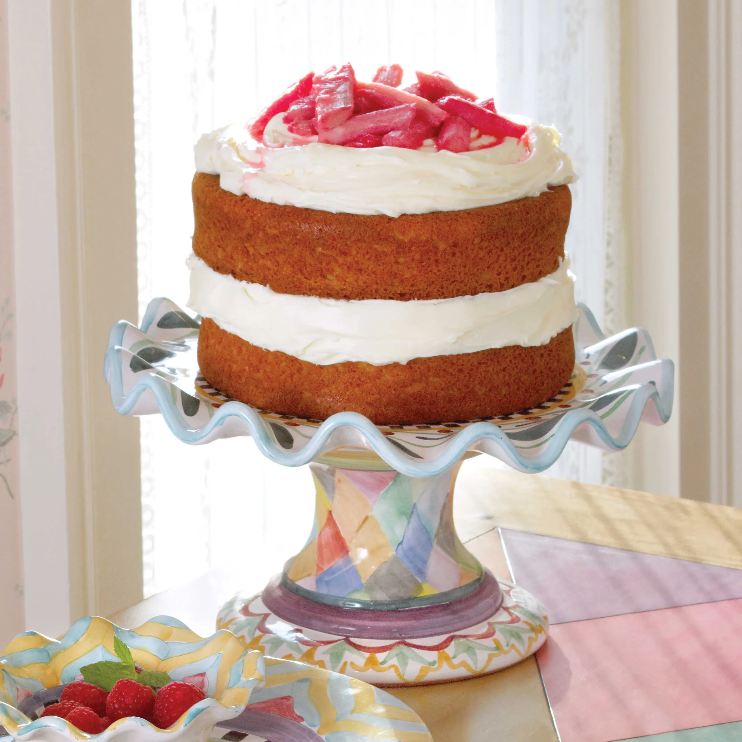 MacKenzie-Childs Taylor Fluted Cake Stand - Odd Fellows* Outdoor Entertaining