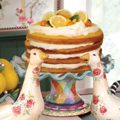 MacKenzie-Childs Taylor Fluted Cake Stand - Odd Fellows* Outdoor Entertaining