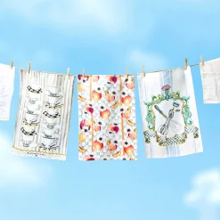 MacKenzie-Childs Tea Cups Dish Towel* Kitchen & Table Linens