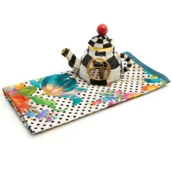 MacKenzie-Childs Tea Kettle Napkin Ring - Courtly Check* Kitchen & Table Linens