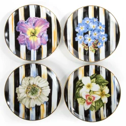 MacKenzie-Childs Thistle & Bee Salad Plate - Forget-Me-Not* Outdoor Entertaining