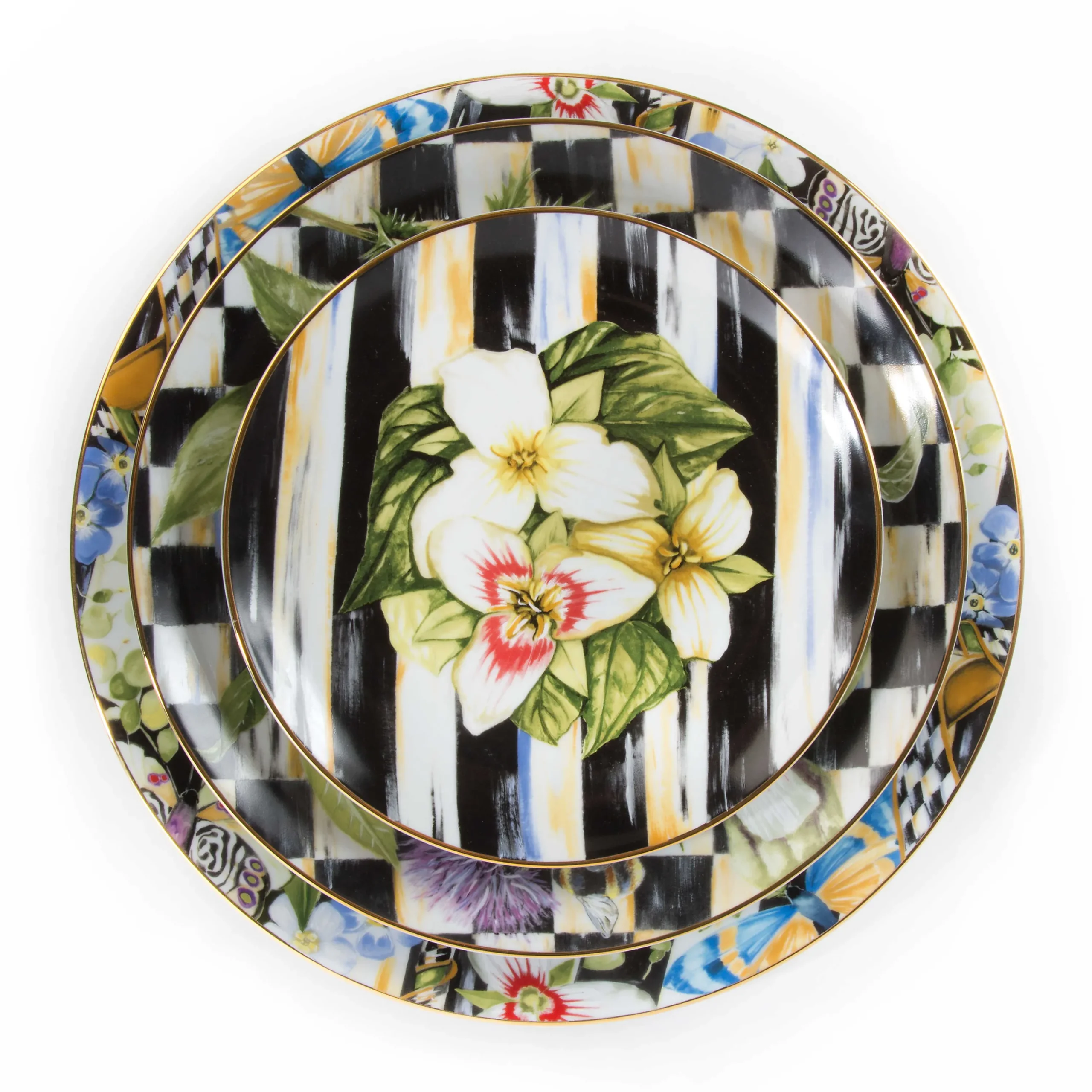MacKenzie-Childs Thistle & Bee Salad Plate - Trillium* Outdoor Entertaining