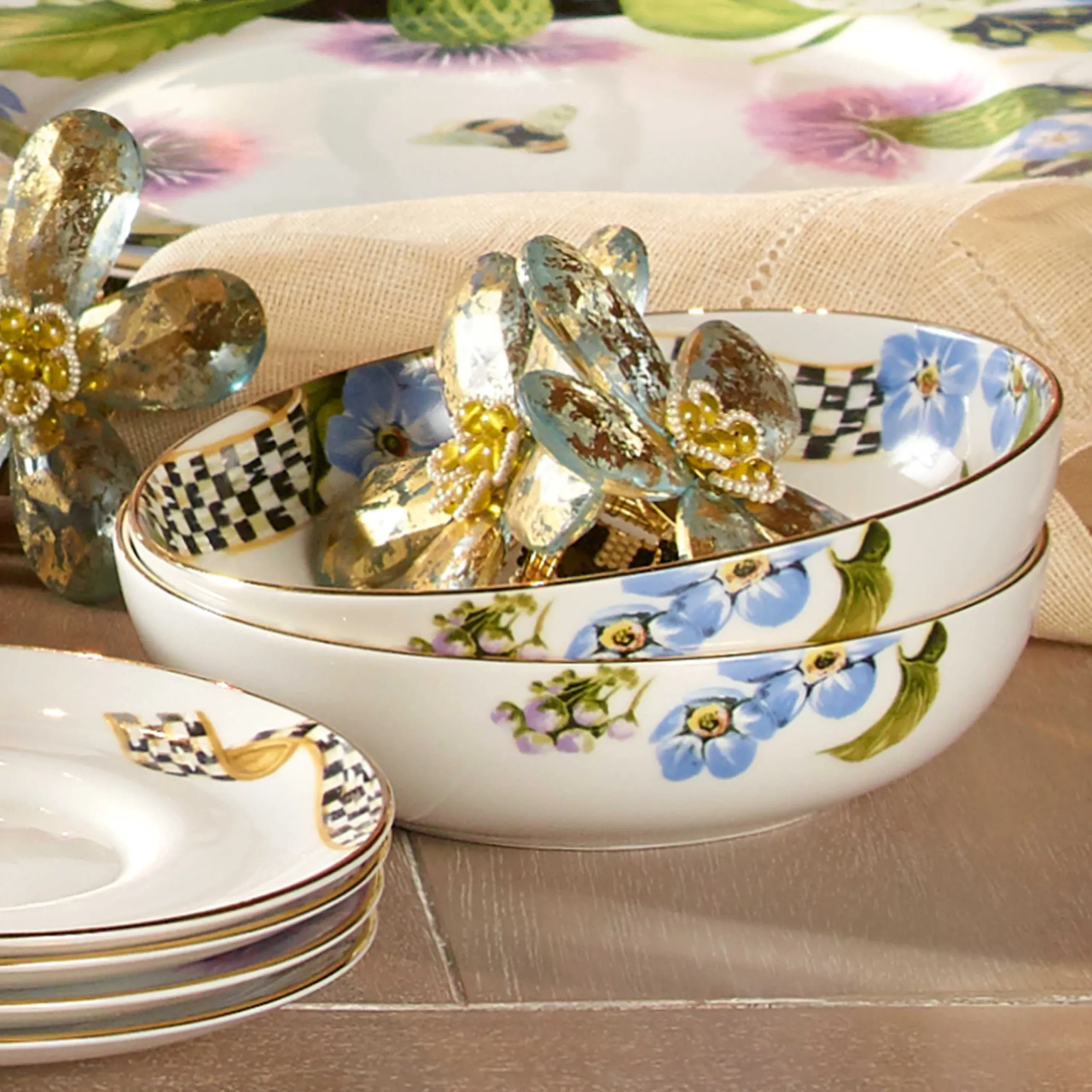 MacKenzie-Childs Thistle & Bee Soup Bowl* Outdoor Entertaining