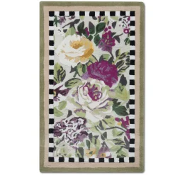 MacKenzie-Childs Tudor Rose Rug - 2'3" X 3'9" - Silver Fern* Rugs