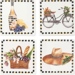 MacKenzie-Childs Vino Alfresco Coasters - Set Of 4* Table Accessories