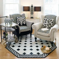 MacKenzie-Childs Westminster Hair On Hide Rug - 6' Octagon - White* Rugs