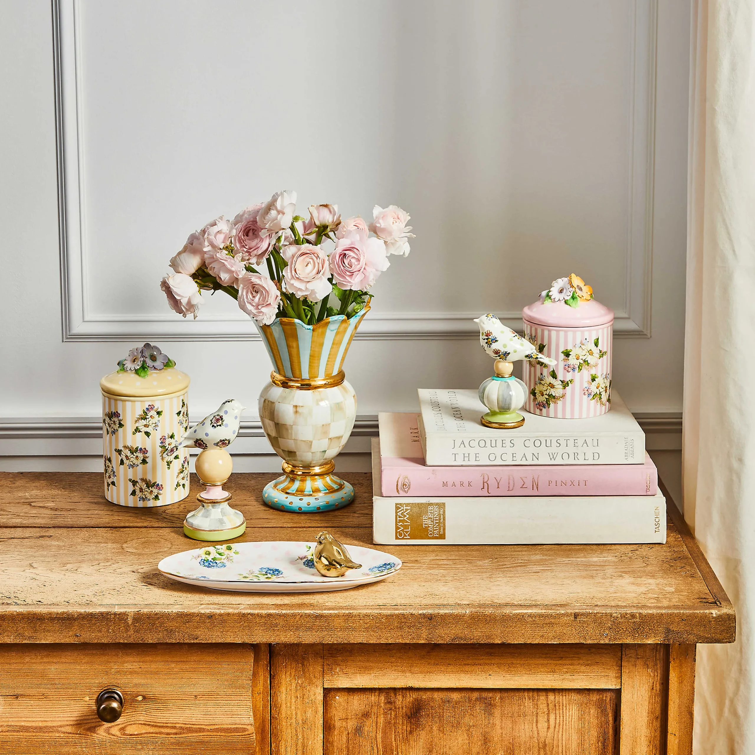 MacKenzie-Childs Wildflowers Bird Topiaries - Set Of 2* Room Accents