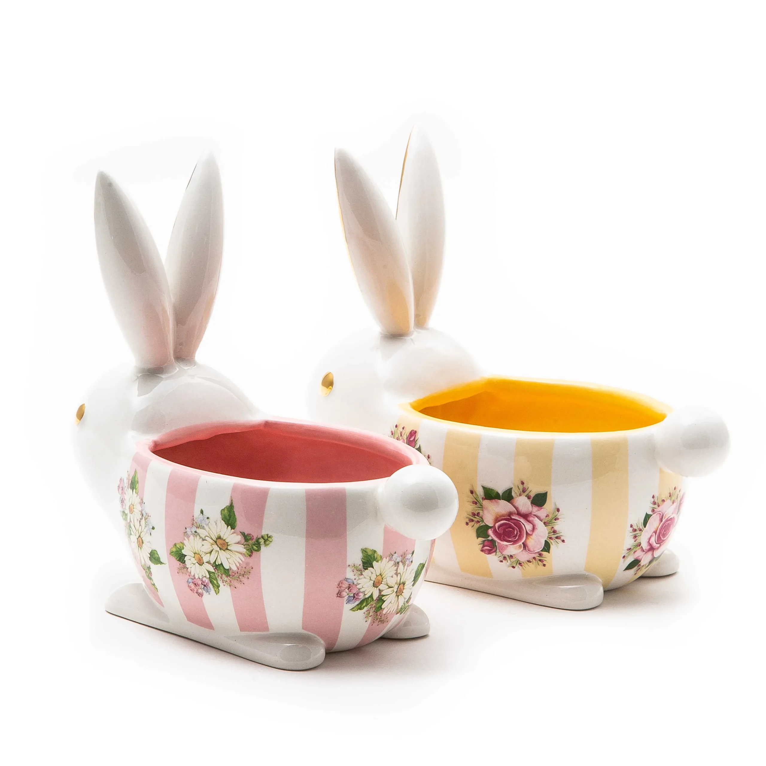 MacKenzie-Childs Wildflowers Bunny Dishes - Set Of 2* Outdoor Entertaining