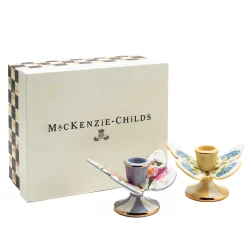 MacKenzie-Childs Wildflowers Butterfly Candle Holders - Set Of 2* Candles & Fragrances
