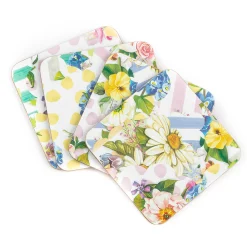 MacKenzie-Childs Wildflowers Cork Back Coasters - Set Of 4* Table Accessories