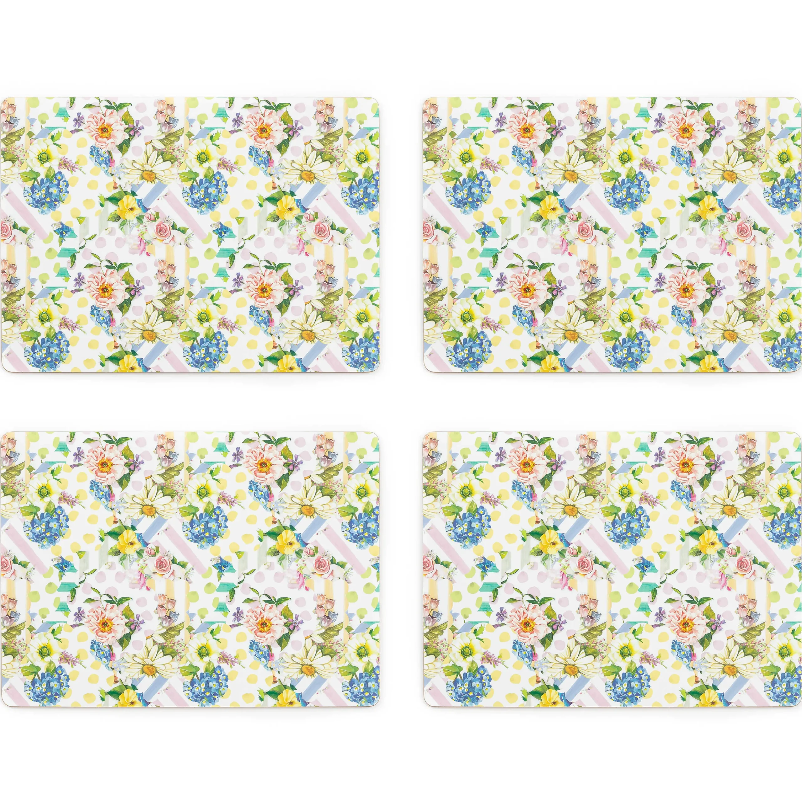 MacKenzie-Childs Wildflowers Cork Back Placemats - Set Of 4* Table Accessories