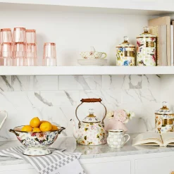 MacKenzie-Childs Wildflowers Enamel Large Colander - Blue* Kitchen Utensils & Tools