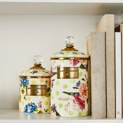 MacKenzie-Childs Wildflowers Enamel Small Canister - Yellow* Kitchen Storage & Organization