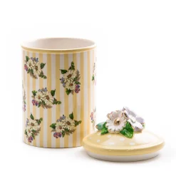 MacKenzie-Childs Wildflowers Large Canister - Yellow* Kitchen Storage & Organization