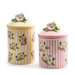 MacKenzie-Childs Wildflowers Small Canister - Pink* Kitchen Storage & Organization
