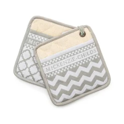 MacKenzie-Childs Zig Zag Potholder - Sterling - Set Of 2* Kitchen & Table Linens
