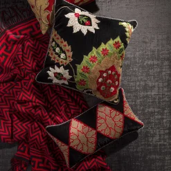 MacKenzie-Childs Zig Zag Throw - Black & Red* Pillows, Throws, & Cushions