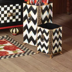 MacKenzie-Childs Zig Zag Waste Bin* Room Accents